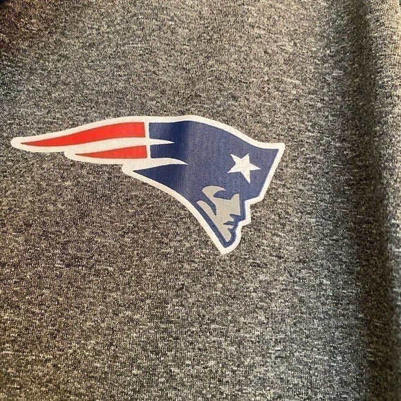 NFL PATRIOTS TEAM APPAREL 1/3 ZIP GRAY LOGO LONG SLEEVE TOP SIZE LARGE - Picture 4 of 6